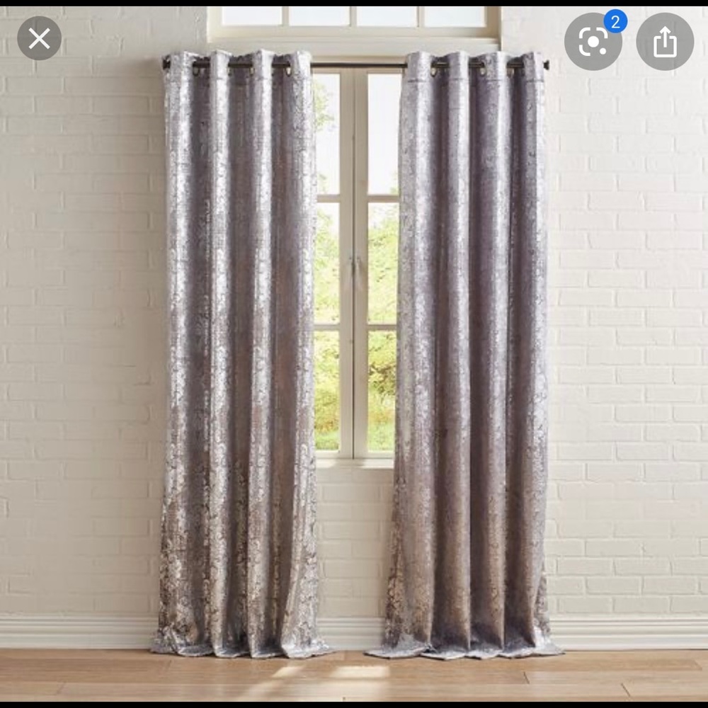 96” pier 1 modern foil curtains